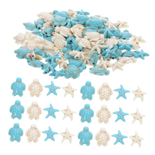 PartyKindom Meerestier Charms Perlen Schildkröte und Seestern Spacer Beads Glitzernde DIY Schmuckperlen für Armbänder und Halsketten Langlebige Glatte Bastelperlen für Kreative Handarbeiten von PartyKindom