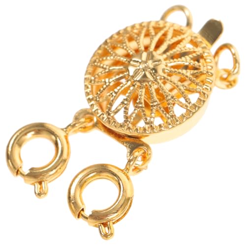 PartyKindom Mehrlagiger Schmuckverschluss Sonnenblume Goldfarben Mehrfach Kettenverbinder Schmuckhalter Damen DIY Zubehör Langlebiger Kupfer Sanfte Oberfläche Splitterfrei von PartyKindom