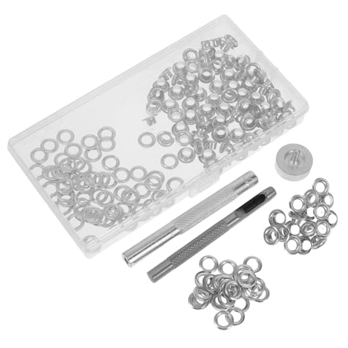 PartyKindom Metal Eyelets mit Installationstools Silberne Metallösen für Stoff Leder Taschen Kleidung DIY Professionelle Sichere Anwendung Vielseitig für Denim Planen Zubehör von PartyKindom
