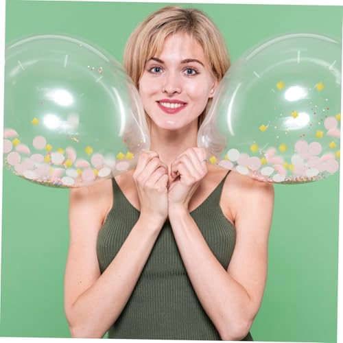 PartyKindom Metallisches Konfetti Streudeko Hellrosa Papier Kreise Runde Ballonfüllung für Hochzeit Geburtstag Partydekoration Vielseitig Einsetzbar Schimmernde Festliche Atmosphäre von PartyKindom