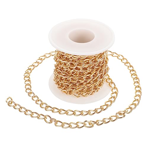PartyKindom Metallkette für Schmuckherstellung Robuste DIY Kette für Kreative Handarbeiten Vielseitig Einsetzbar als Taschenhenkel oder Schmuckzubehör Goldfarbe PartyKindom Metallkette für Schmuckherstellung Robuste DIY Kette für Kreative Handarbeiten Vielseitig Einsetzbar als Taschenhenkel oder Schmuckzubehör Goldfarbe von PartyKindom