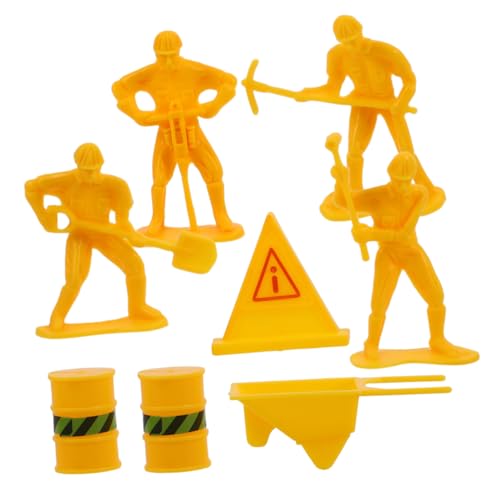 PartyKindom Mini Bauarbeiter Figuren Set Teiliges Set für Geburtstagstorten Dekoration Realistische Simulation von Bauarbeitern und Straßensperren für Kreative Feiern und Rollenspiele PartyKindom Mini Bauarbeiter Figuren Set Teiliges Set für Geburtstagstorten Dekoration Realistische Simulation von Bauarbeitern und Straßensperren für Kreative Feiern und Rollenspiele von PartyKindom