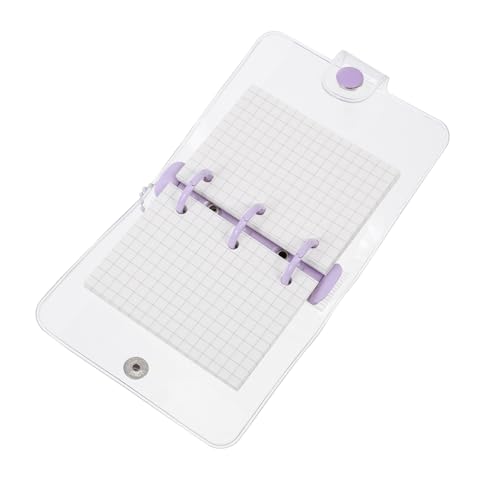 PartyKindom Mini Ringbuch Transparentes PVC Notizbuch mit Kariertem Innenblatt Hülle Aufbewahrungstasche Dekorativem Anhänger Tragbares Planer Scrapbook für Reise und Alltag von PartyKindom