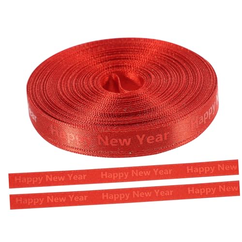 PartyKindom Neues Jahr Geschenkband Dekoratives Geschenkband für DIY Basteln Wreath Making Festliche Verpackung Farbig Glatt Knitterfrei Vielseitig Einsetzbar von PartyKindom