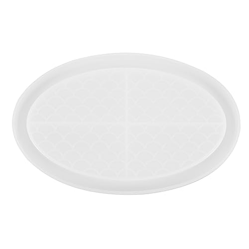 PartyKindom Ovales Silikonform Fischschuppen Design für Epoxidharz Gießform DIY Bastelwerkzeug Langlebig Flexibel Vielseitig für Schmuckhalter Kerzenhalter und Aufbewahrungsschalen von PartyKindom