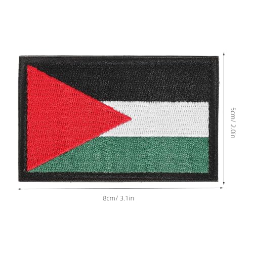 PartyKindom Palästina Flagge Aufnäher Patch mit Klettband Bestickt Armband Zubehör für Rucksack Kleidung Patriotisches Zeichen Stilvoll Individuell von PartyKindom