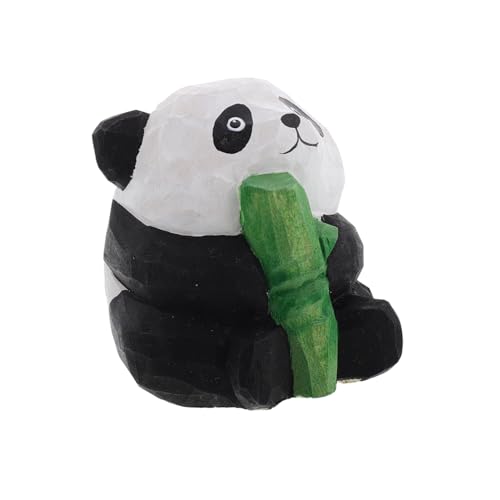 PartyKindom Panda Ornamente Aus Holz Holzfiguren Tierornament Holzschnitzerei Ornamente Süße Panda Ornamente Panda Statue Simulation Panda Panda Statue Holzstatue Tierstatuen von PartyKindom