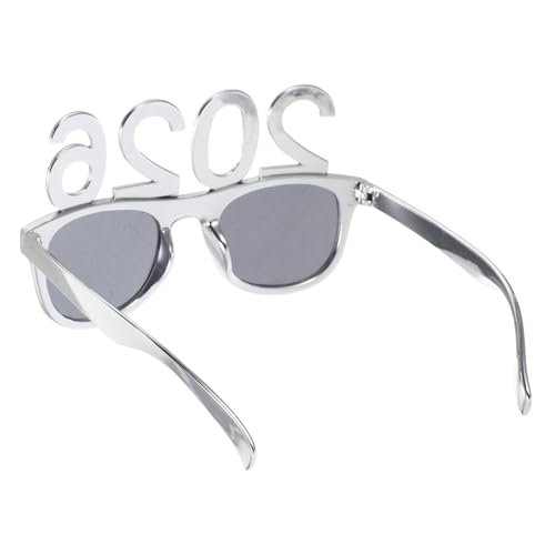 PartyKindom Partybrille mit Kunststoffrahmen Lustige Kostümbrille für Silvester Gruppenfotos Festliche Partyaccessoires Silberne mit Strass Besetzte Fotorequisiten für Feiern von PartyKindom