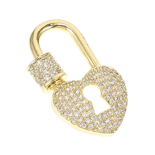 PartyKindom Pfirsich Herz Schlüsselloch Halskette Manschette Halsketten Sterling Stecker Verschluss einer Herzkette Verschlüsse Anhängerverschluss für Halskette Schmuckschloss Kupfer Golden von PartyKindom