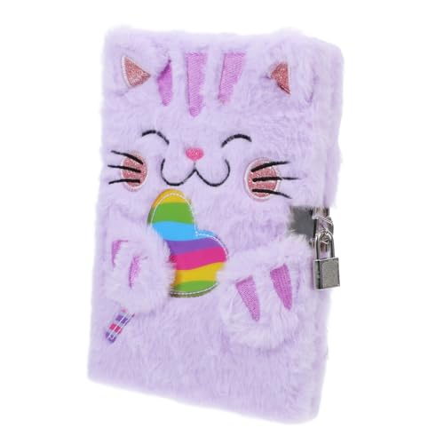 PartyKindom Plüschiges Notizbuch mit Schloss Cartoon Katze Niedliches Fuzzy Tagebuch für Journal Schreibblock Lila für Mädchen PartyKindom Plüschiges Notizbuch mit Schloss Cartoon Katze Niedliches Fuzzy Tagebuch für Journal Schreibblock Lila für Mädchen von PartyKindom