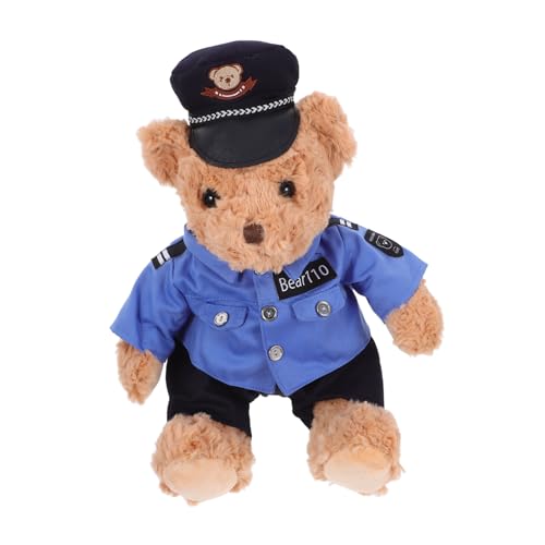PartyKindom Polizeibärenpuppe Tragen Plüsch Klein Mädchen Neugeborenes Kind Ausgestopft Teenager Kuscheltiere Bär Realistisch Simulieren Personal Bärendekor Bär Gefüllt Pp Baumwolle von PartyKindom
