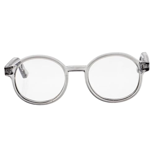 PartyKindom Puppenbrille Transparentes Material Grauer Rahmen Modisches Puppen Zubehör Doll Dress Up Accessoire Robuste Leichte Brille Für Bjd Puppen Dekoration von PartyKindom