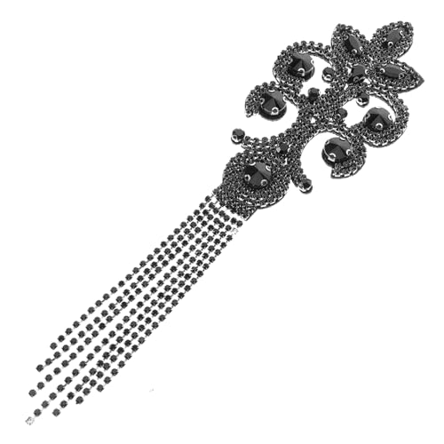 PartyKindom Retro Dekorative Schulterstempel Kleidungszubehör Verzierungen Für Das Handwerk Schulterklappen Mit Strassquaste Vintage Quastenschultern Schulterabzeichen Strasssteine Black von PartyKindom