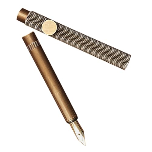 PartyKindom Retro Messing Füllfederhalter Tragbarer Kalligraphie Stift für Künstler und Studenten Design für Vielseitige Schreibanwendungen und Unterwegs Schreibvergnügen von PartyKindom