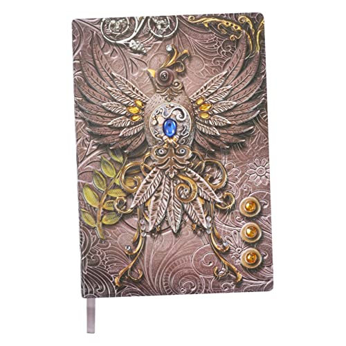 PartyKindom Retro Notizbuch mit Geprägtem Cover und Phoenix Muster Eleganter Skizzenblock für Schule und Büro zu Weihnachten oder Abschluss von PartyKindom