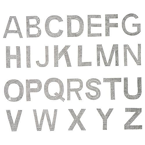PartyKindom Rhinestone Alphabet Patches DIY Bügelbuchstaben für Jeans Kleidung Taschen Hüte Glitzernde Strass Applikationen für Designs und Reparaturen von PartyKindom