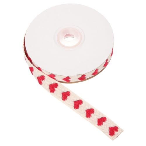 PartyKindom Rotes Geschenkband mit Gestickten Herzen Dekoband für Festivalgeschenke Leicht Zuschneidbar Langlebig und Vielseitig für DIY Dekorationen und Geschenkverpackungen von PartyKindom