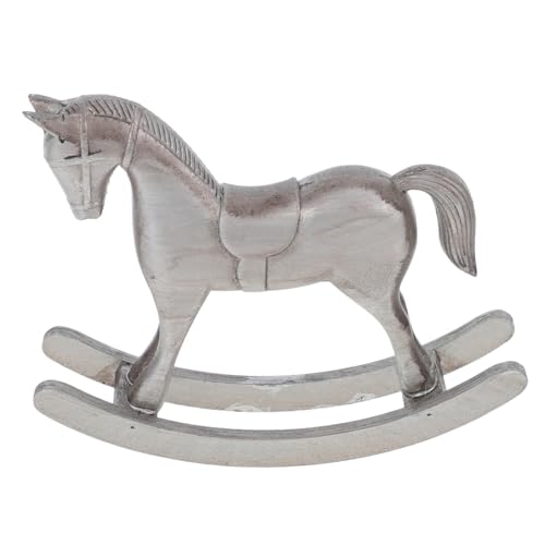 PartyKindom Schaukelpferd Aus Holz Als Heimdekor Pferdestatue Figurine Für Wohnzimmer Bücherei Regal Und Schreibtisch Ornament Mit Natürlicher Holzstruktur von PartyKindom