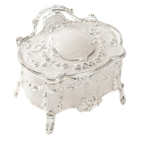 PartyKindom Schmuckschatulle Vintage Stil Dekorative Aufbewahrungsbox mit Hohem Fuß Vielseitig für Armbänder Ringe und Ohrringe Stilvolles für Damen und Freunde von PartyKindom