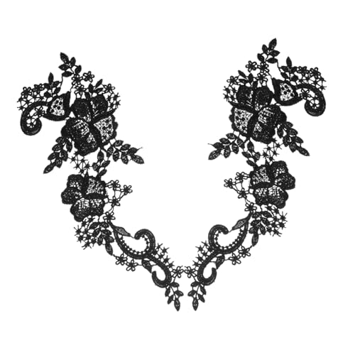 PartyKindom Schwarze Spitzenapplikation aus Bestickter Spitzenkragen zum Aufnähen Langlebige DIY Verzierungen für Kleider Hochzeitskleider Abendgarderobe für Mode und Kleidungsdekoration PartyKindom Schwarze Spitzenapplikation aus Bestickter Spitzenkragen zum Aufnähen Langlebige DIY Verzierungen für Kleider Hochzeitskleider Abendgarderobe für Mode und Kleidungsdekoration von PartyKindom