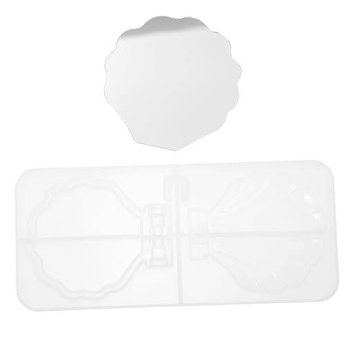 PartyKindom Silikonform DIY Makeup Spiegel Gießform Flexibel Wiederverwendbar Langlebig Teiliges für Kreative Kosmetikspiegel Herstellung Bastelwerkzeug für Schmuck und Handwerk von PartyKindom