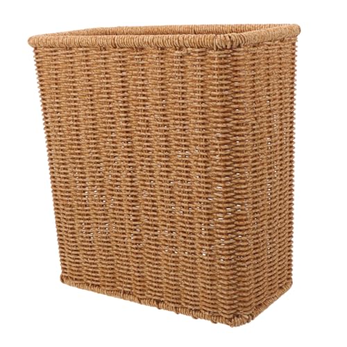 PartyKindom Spaltmülleimer Küchenmüllbehälter Küchenkorb Rattan Bauernhaus drinnen Abfallkorb Schlafzimmer geflochtener Müllkorb Schreibtisch-Mülleimer aus Webstoff Abfalleimer Plastik Khaki PartyKindom Spaltmülleimer Küchenmüllbehälter Küchenkorb Rattan Bauernhaus drinnen Abfallkorb Schlafzimmer geflochtener Müllkorb Schreibtisch-Mülleimer aus Webstoff Abfalleimer Plastik Khaki von PartyKindom