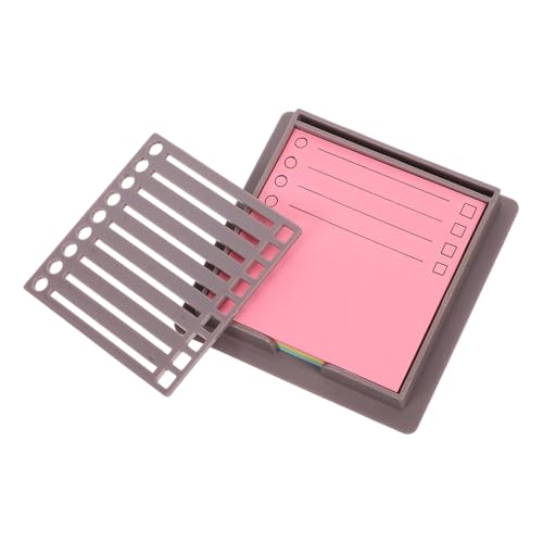 PartyKindom Sticky Notizenspender mit Vorlage Praktischer Organizer für Büro und Schule Robuste Aufbewahrungsbox für Haftnotizen Tiefgrau Farben von PartyKindom