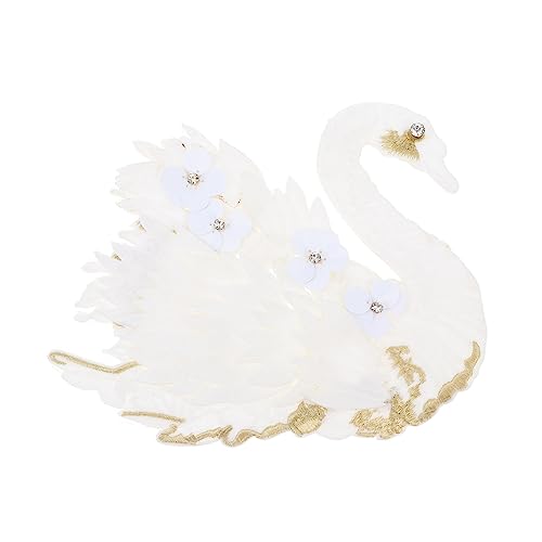 PartyKindom Swan Shape Stickerei Patch Große Applikation für DIY Kleidung Dekoration und Handwerk Einfach zu Nähen Geeignet für Verschiedene Materialien Auffälliges Design von PartyKindom
