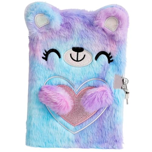 PartyKindom Tagebuch mit Plüschhülle und Schloss Cartoon Bär Design Journal Notizblock für Mädchen Kawaii Schreibwaren Leicht Tragbar Geschenkidee für Geburtstag und Schule PartyKindom Tagebuch mit Plüschhülle und Schloss Cartoon Bär Design Journal Notizblock für Mädchen Kawaii Schreibwaren Leicht Tragbar Geschenkidee für Geburtstag und Schule von PartyKindom