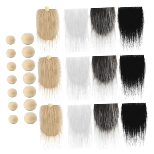PartyKindom Teiliges Gnome Zubehör mit Holzperlen Kunstfell Fake Beard Bastelset für DIY Weihnachtswichtel Langlebig und Vielseitig für Weihnachten Geburtstag Hochzeit Dekoration von PartyKindom