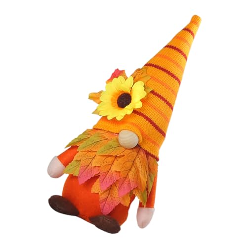PartyKindom Thanksgiving Erntedankfest Gnom Puppe Plüsch Herbstdeko Ahornblatt Tischdekoration für Wohnzimmer Sofa Fenster von PartyKindom