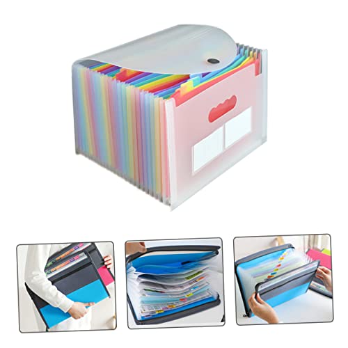 PartyKindom Transparent Lagiger Fächermappe mit Abdeckung Erweiterbarer Dokumenten Organizer aus Robustem Kunststoff Tragbare Sortiermappe für Büro Schule und Zuhause Multifunktionale von PartyKindom