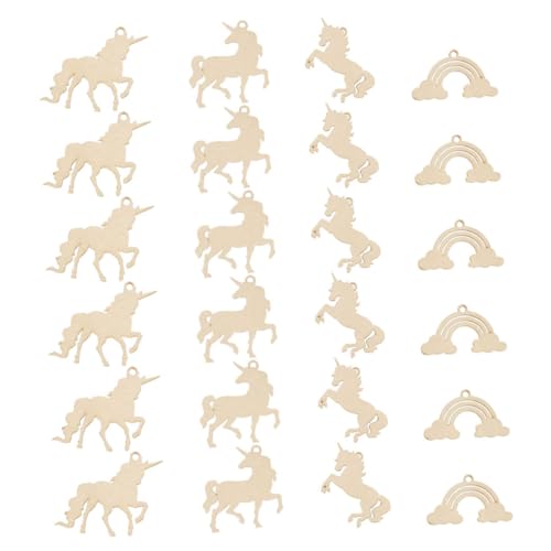 PartyKindom Unlackierte Einhorn und Regenbogen Holzscheiben Teiliges DIY Bastelset für Kindergeburtstage Bemalbare Holzformen zum Dekorieren und Gestalten von Holzornamenten PartyKindom Unlackierte Einhorn und Regenbogen Holzscheiben Teiliges DIY Bastelset für Kindergeburtstage Bemalbare Holzformen zum Dekorieren und Gestalten von Holzornamenten von PartyKindom