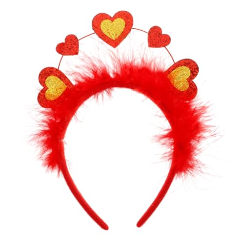 PartyKindom Valentinstag Haarreif mit Niedliches Kopfband für Party und Hochzeit für Valentinstagsfeiern und Festivals Romantisches Haarschmuck Accessoire Rot von PartyKindom