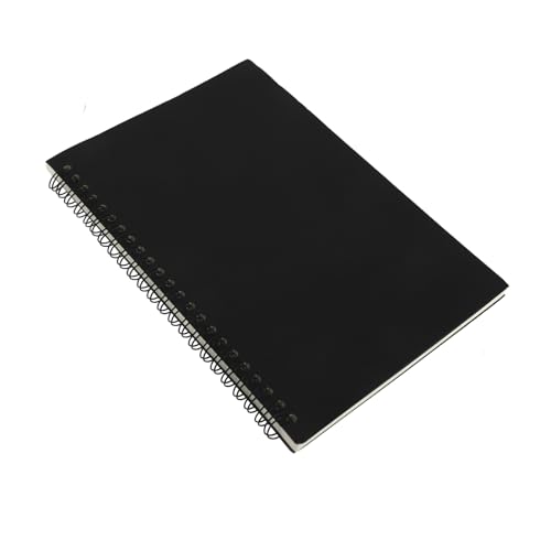 PartyKindom Vintage Kraft Spiral Notizbuch mit Stabilem Perforiertem Papier und Robustem Kraftpapier Einband Leichtes Tragbares Tagebuch für Zeichnungen Schreiben und Skizzen Schwarzer von PartyKindom