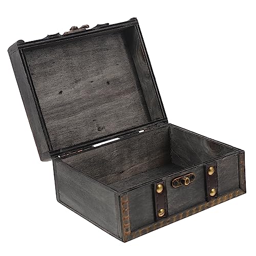 PartyKindom Vintage Schmuckbox Holz mit Deckel Retro Schmuckaufbewahrung für Halsketten Armbänder und Ohrringe Dekorative Holztruhe als Schmuckschatulle und Geschenkbox zur Hochzeit Kompakt von PartyKindom