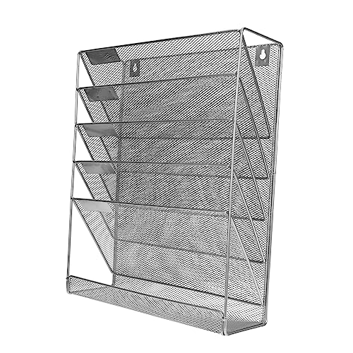 PartyKindom Wandmontierter Aktenlagerung Rack Fünf Layer Dokumentenorganisator aus Metall für Büro und Zuhause Praktischer Aufbewahrungshalter für Verschiedene Büroartikel PartyKindom Wandmontierter Aktenlagerung Rack Fünf Layer Dokumentenorganisator aus Metall für Büro und Zuhause Praktischer Aufbewahrungshalter für Verschiedene Büroartikel von PartyKindom