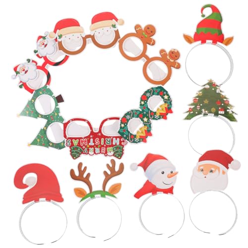 PartyKindom Weihnachtliche Papierbrillen mit Verstellbarem Kopfschmuck Leichte Xmas Partybrillen für Erwachsene und Kreative und Bequeme Weihnachtsdeko Accessoires für Festliche Feiern von PartyKindom