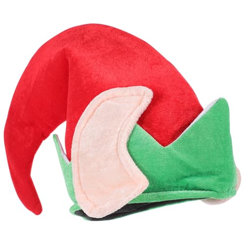 PartyKindom Weihnachtlicher Elfenhut aus Weichem mit Gebogenem und Elfenohren Vielseitige Weihnachtsmütze als Kostümrequisite für Xmas Partys und Festliche Familienfeiern von PartyKindom