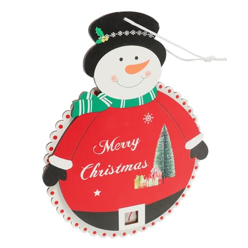 PartyKindom Weihnachtlicher Holz Hängeschmuck Schneemann Adventskalender zum Aufhängen Wiederverwendbar Robustes Holz Leichte Christbaumdeko Praktische für Festliche Xmas Baumgestaltung von PartyKindom