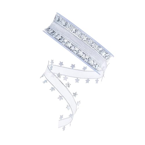 PartyKindom Weihnachtliches Geschenkband Silber Organza Band mit Geprägten Sternen Reißfestes DIY Dekoband für Geschenkverpackung Basteln Weihnachtsdeko und Schleifen PartyKindom Weihnachtliches Geschenkband Silber Organza Band mit Geprägten Sternen Reißfestes DIY Dekoband für Geschenkverpackung Basteln Weihnachtsdeko und Schleifen von PartyKindom