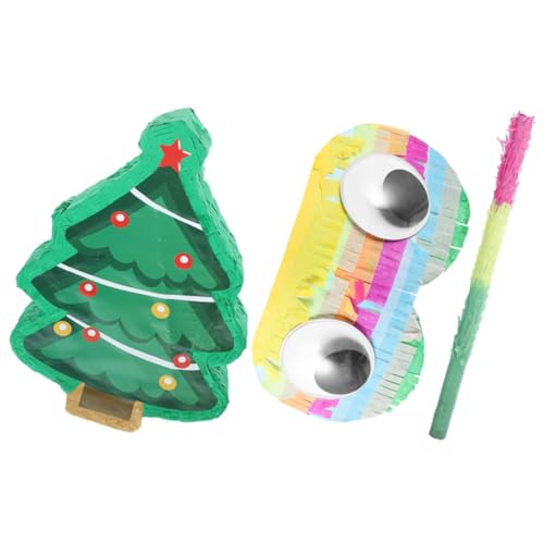 PartyKindom Weihnachtsbaum Pinata Teiliges mit und Augenbinde Bunte Partydeko für Kindergeburtstag und Weihnachtsfeier Candy Filled Partyspiel und Festliche Tischdekoration von PartyKindom