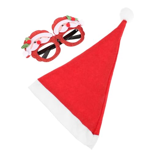 PartyKindom Weihnachtsbrillen mit Roter Mütze Festliche Weihnachtsbrillenrahmen für Party Langlebig und Auffällig Geeignet für Erwachsene und Kreatives Cosplay Zubehör PartyKindom Weihnachtsbrillen mit Roter Mütze Festliche Weihnachtsbrillenrahmen für Party Langlebig und Auffällig Geeignet für Erwachsene und Kreatives Cosplay Zubehör von PartyKindom