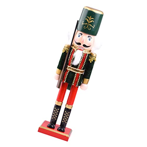 PartyKindom Weihnachtsdeko Holzfigur Nutcracker Soldat mit Beweglichem Mund Handgefertigte Tischdekoration aus Grünem Holz Festlicher Christbaumschmuck und für Zuhause und Büro PartyKindom Weihnachtsdeko Holzfigur Nutcracker Soldat mit Beweglichem Mund Handgefertigte Tischdekoration aus Grünem Holz Festlicher Christbaumschmuck und für Zuhause und Büro von PartyKindom