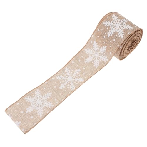 PartyKindom Weißes Weihnachtsband mit Schneeflocken Drahtkante Strapazierfähiges Leinenimitat Dekoratives Geschenkband für DIY Weihnachtskränze Hochzeits und Partydeko PartyKindom Weißes Weihnachtsband mit Schneeflocken Drahtkante Strapazierfähiges Leinenimitat Dekoratives Geschenkband für DIY Weihnachtskränze Hochzeits und Partydeko von PartyKindom