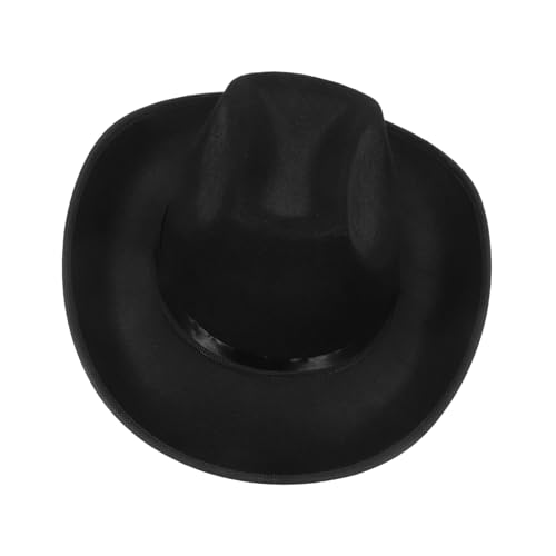 PartyKindom Western Cowboyhut aus Schwarzem Vliesstoff mit Verstellbarem Kinnband Unisex Western Partyhut für Erwachsene Passendes Accessoire für Westernkostüme und Outdoor Events PartyKindom Western Cowboyhut aus Schwarzem Vliesstoff mit Verstellbarem Kinnband Unisex Western Partyhut für Erwachsene Passendes Accessoire für Westernkostüme und Outdoor Events von PartyKindom