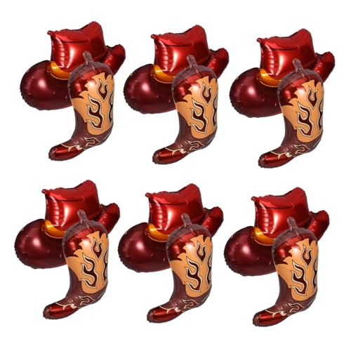 PartyKindom Western Party Luftballons Teiliges Cowboy Hut und Stiefel Folienballons für Western Motto Geburtstag Deko Indoor Outdoor Zubehör von PartyKindom