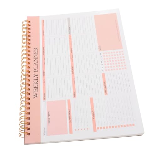 PartyKindom Wochenplaner Student einfacher Planer Projekt Zeitplan Buch Notizbuch Einkaufslisten-Notizblock wöchentlicher Schreibtischplaner Aufgabenheft Planer zu tun Pad machen Papier Rosa von PartyKindom