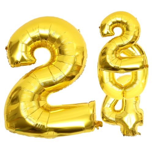 PartyKindom Zahlen Luftballons Aluminiumfolie Partydekoration Frohes Neues Jahr Jubiläum Feier Festival Dekorationsballons Robust Leckagefest für Neujahrsparty Fotorequisiten von PartyKindom