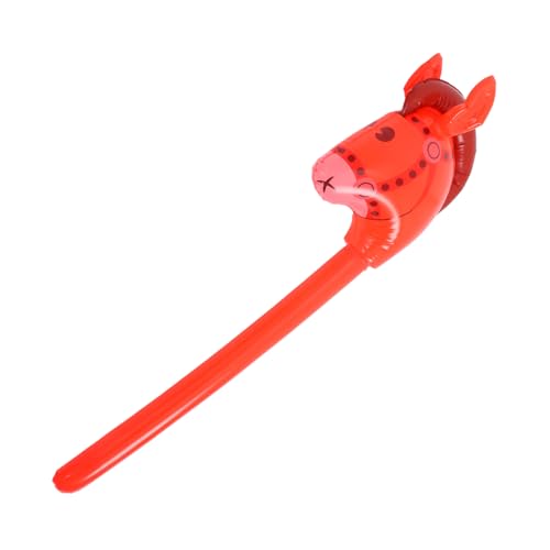 PartyKindom für kinderspielzeug kinderparty lustiges Aufblasbares am Stock aufblasbares Stockpferd Ballonstab Pferdekopf aufblasbar PVC von PartyKindom